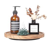 Plateau tournant en Bois Lazy Susan pour Cuisine, Armoire, Salle de Bain, décoration Ronde pour Coiffeuse, comptoir, évier, Table Basse, 25,4 cm, Marron
