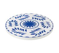 Plateau Tournant en Bois Tod 45cm Bleu & Blanc