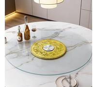 Plateau Tournant en Verre 50/80/100 cm, Rond Transparent pour Table à Manger, Plateau Rotatif Lourd avec Rotation Silencieuse et Douce(Dragon Phoenix,70cm/28in)