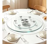 Plateau Tournant En Verre Plateau De Service Rotatif Pour Table À Manger | Rond Plateau Rotatif Grand Plateaus Pivotant À Rotation Pour Tables De Salle À Manger Avec Silencieux Base(80cm/31in)
