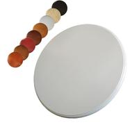 Plateau tournant Lazy Susan de 71,1 cm - Plateau de service rotatif en bois massif, centre de table rond épais, parfait pour table à manger et fêtes (blanc, 60 cm)