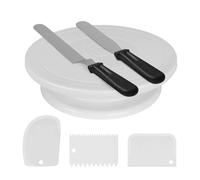 Plateau tournant pour gâteaux - Silencieux et large - Grattoir à glaçage - Outils de cuisson - Présentoir à gâteaux - Pour cupcakes, pâtisseries, maison, magasin, fête, cuisine