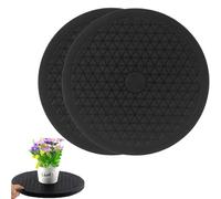 Plateau Tournant Universel,Solide Plateau Tournant à 360°,Support Pivotant Résistant,Tourne-Disque Rotatif pour Plantes en Pot Haut-Parleurs Ordinateurs Portables Moniteurs (25cm2PCS)