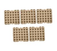 Plateaux à Œufs 5 Pcs en Pâte à Papier, Boîte Oeuf Carton Beige | Boîte Oeufs Carton, Cartons en Pâte à Papier, Design Rainuré Empilable, Lot Réutilisable Compact