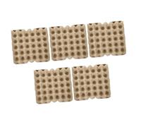 Plateaux à Œufs Vides Lot de 5 en Pâte à Papier Beige | Boite Oeufs Carton, Design Rainuré Empilable, Format Compact pour Réfrigérateur, Protège les Œufs