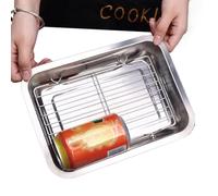 Plateaux de cuisson : acier inoxydable avec grille de refroidissement, pour biscuits au four, ustensiles de cuisson antiadhésifs | fruits, légumes, viande, , gâteau, cuisine, maison, maison