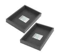 Plateaux de Pots de Fleurs 2 Pièces Profonds Rectangulaires en Résine | Fond Plat, Nettoyage Facile, pour Balcons et Extérieur, pour Pots de Fleurs et Jardinières