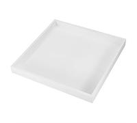 Plateaux De Service en Bois, Plateau Décoratif Carré Rangement Peint Panneau De Fibre De Bois Blanc Tray Organisateur Polyvalent Bijoux Tablette pour Table Basse Serveur Nourriture Cuisine Vanité