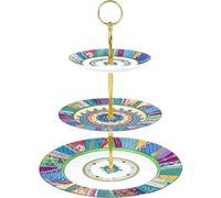 Plateaux de table en porcelaine à trois étages, de couleur verte, pour les desserts, les fêtes de naissance, les tours à gâteaux de mariage et les soucoupes à thé