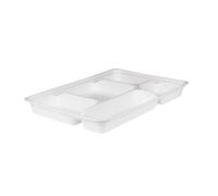 Plateaux-repas en fibres végétales 32 x 22,5 cm 5 compartiments par 50