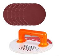 Plateforme autocollante de papier abrasif de 22,9 cm avec flocage épais et poignée encastrée pour une prise en main sûre et un retrait efficace du matériau (a)