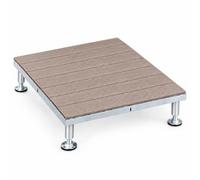 Plateforme de Extérieure en Bois Composite, pour Jardin, Piscine, Balcon | Dalle De Terrasse ExtéRieure En Composite Avec Pieds RéGlables En Hauteur(Grey,25cm/9.8in)