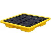 Plateforme de rétention des déversements de fûts d'huile Modu, empilable, avec Plateau grillagé pour Usage Industriel. Capacité de Charge : [à compléter]. Joints de vidan