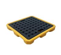 Plateforme de rétention modulaire industrielle pour fûts, bac de récupération anti-fuite, bac de drainage étanche pour entrepôts et usines, bac de rétention pour fûts, bac étanche avec grill