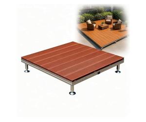 Plateforme de Terrasse Relevée Modulaire, Carreaux de Terrasse Extérieure | Kit de Plancher Élevé Prêt à Poser WPC, Composite Bois, Base Autoportante pour Terrasse Jardin Balcon(A,100cm(39in))