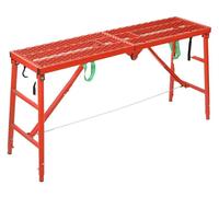 Plateforme de travail - Échafaudage et échelle pliables - 150 x 40 cm - Surface grillagée antidérapante - Mobile - Pour les travaux de construction, de montage et de peinture
