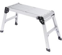 Plateforme de travail - Échelle à plate-forme - Capacité de charge de 150 kg - Pliable - Aluminium - Pieds antidérapants en PVC - Usage intensif - Argent