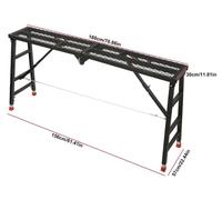 Plateforme de travail - Plateforme d'échafaudage pliable - Réglable en hauteur - 180 × 30 cm - Polyvalente - Portable