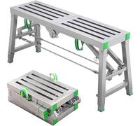 Plateforme de travail pliante - Idéale pour les projets de bricolage - Structure à double barre de support - Capacité de charge de 440 kg - Couleur : noir