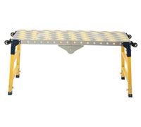 Plateforme de travail pliante - Plateforme de travail de 120x36 cm - Réglable en hauteur - Échafaudage-échelle pour travaux intérieurs et extérieurs