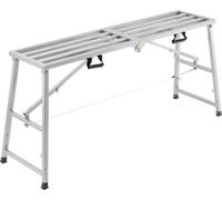 Plateforme de travail SucceBuy, réglable en hauteur avec 4 marches, escabeau pliable en acier allié, échafaudage portable, capacité de charge 363 kg, pieds antidérapants en caoutchouc