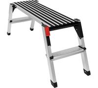 Plateforme élévatrice de sécurité en aluminium | Plateforme de travail supportant jusqu'à 150 kg | Plateforme de travail antidérapante et recouverte de caoutchouc | Marchepied pliable