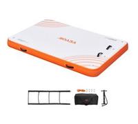 Plateforme Flottante Gonflable VEVOR Avec Sac Portable Échelle Souple Pratique 2,43x1,52m Blanc et orange