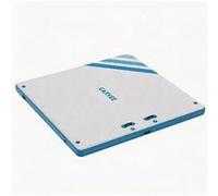 Plateforme flottante ultra-stable 1,8×1,5 m -Antidérapante, échelle et ancres incluses - piscine/lac/bateau - Tapis robuste Blanc, bleu