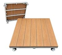 Plateforme Modulaire Surélevée en WPC, Kit de Terrasse Flottante 84cm | Pieds Réglables en Hauteur, Antidérapante Imperméable, pour Jardin Camping Sols Irrégulier(Natural)