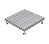 Plateforme WPC Surélevée, Imperméable, Résistante aux Intempéries | Terrasse Composite Charge 500 KG Surface Facile à Nettoyer Cour Camping Terrasse Parc Extérieur(Light Gray)