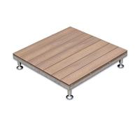 Plateforme WPC Surélevée, Imperméable, Résistante aux Intempéries | Terrasse Composite Charge 500 KG Surface Facile à Nettoyer Cour Camping Terrasse Parc Extérieur(Teak)