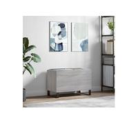 Platenkast 74,5x38x48 cm bewerkt hout grijs sonoma eikenkleurig831738
