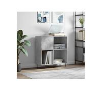 Platenkast 84,5x38x89 cm bewerkt hout betongrijs831776
