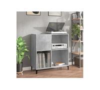 Platenkast 84,5x38x89 cm bewerkt hout betongrijs832001