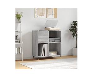 Platenkast 84,5x38x89 cm bewerkt hout grijs sonoma eikenkleurig831770