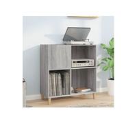 Platenkast 84,5x38x89 cm bewerkt hout grijs sonoma eikenkleurig831995