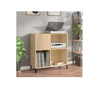 Platenkast 84,5x38x89 cm bewerkt hout sonoma eikenkleurig832000