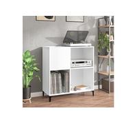 Platenkast 84,5x38x89 cm bewerkt hout wit831997