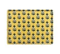 Platex 102820319S Plateau Stratifié Petit Modèle Feather Stratifié Mélaminé avec Inclusion de Tissu, Jaune 28 x 20 x 0, 5 cm
