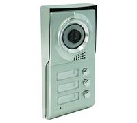 Platine De Rue 3 Boutons - Pour Interphone Collectif 3 Logements, Caméra | PMP0011, 3B1 interphone collectif 700 TVL, vision nocturne, façade aluminium 110°, 4 fils, pose applique, 3 porte-étiquettes