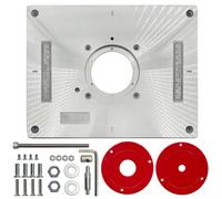 Platine d'insertion pour table de fraisage, en aluminium, dimensions 300x235 mm, de couleur rouge