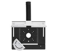 Platine d'insertion pour table de fraisage - Plateau pour table de défonceuse - Alliage d'aluminium - Guide d'onglet à 180° - Pour le travail du bois - Noir