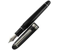 PLATINUM Century 3776 Century Rhodium Black Diamond Stylo plume Noir 0,24-0,28 mm Fait à la main Plume Or 14 carats avec coffret cadeau
