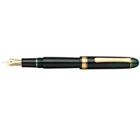 PLATINUM Stylo plume japonais #3776 Century Gold Trim Laurel Green EF/Vert 0,24-0,28 mm - Fabriqué à la main - En or 14 carats - Avec coffret cadeau