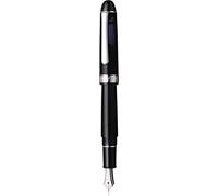 PLATINUM Stylo plume Japonais #3776 Century Rhodium Black Diamond UEF/Noir 0,18-0,24 mm Fabriqué à la main Plume en or 14 carats avec coffret cadeau, (PNB18000CR-7UEF)