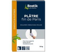 Plâtre fin - BOSTIK - 15kg - Prise rapide 10 minutes - Blanc