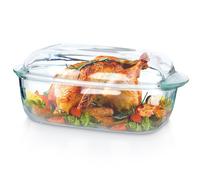 Plat à four en verre borosilicate - VILDE - 3 l et 1,5 l - Couvercle inclus - 32,5 x 19,5 x 13 cm