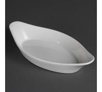 Plats à gratin ovales Olympia Whiteware, blancs, 25,3 x 14 cm (6 pièces)