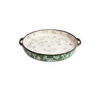 Plats de cuisson Home Creative Double Ear Ceramic Baking Tray, Underglaze Color, High-temperature Resistant Multifunctional Pizza(Green)