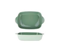 Plats de cuisson Plaque de cuisson for fromage, bol riz cuit au four, assiette spéciale rectangulaire, à légumes, bivalve, en céramique(Green,9inches)